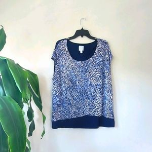 Dress Barn Sunday Geometric Print Top